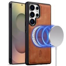 LC.imeeke - LC.IMEEKE L6 Fodral för Samsung Galaxy S22 Ultra PU Läder - Brun