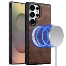 LC.imeeke - LC.IMEEKE L6 Fodral för Samsung Galaxy S22 Ultra PU Läder - Coffee