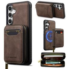 LC.imeeke - LC.IMEEKE L6 Samsung Galaxy S24 FE Fodral - &Auml;kta l&auml;der - Kaffe