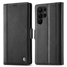 LC.imeeke - LC.IMEEKE Magnetic Fodral Samsung Galaxy S24 Ultra PU Läder - Svart
