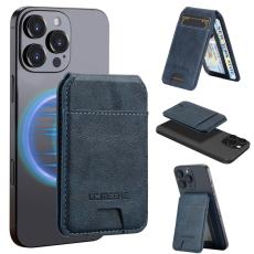 LC.imeeke - LC.IMEEKE Magnetiskt kortfodral RFID-skydd i läder - Blå