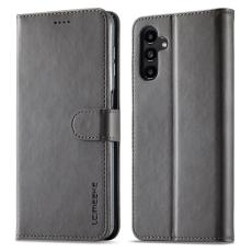 LC.imeeke - LC.IMEEKE Samsung Galaxy A14 5G Fodral - Äkta läder - Grå