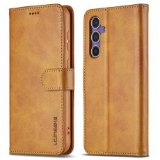 LC.imeeke - LC.IMEEKE Samsung Galaxy A26 5G Fodral - &Auml;kta l&auml;der - Gul