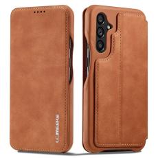 LC.imeeke - LC.IMEEKE Samsung Galaxy A54 5G Fodral &Auml;kta l&auml;der - Ljusbrun