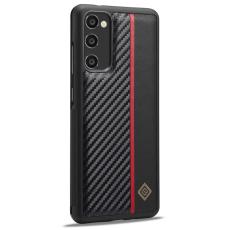 LC.imeeke - LC.IMEEKE Samsung Galaxy Note20 Fodral - Kolfiberläder - Svart