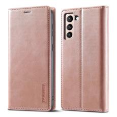 LC.imeeke - LC.IMEEKE Samsung Galaxy S21 FE Skal &Auml;kta l&auml;der - Ros&eacute;guld