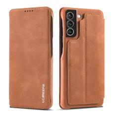 LC.imeeke - LC.IMEEKE Samsung Galaxy S21 Fodral &Auml;kta l&auml;der - Brun