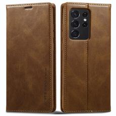 LC.imeeke - LC.IMEEKE Samsung Galaxy S21 Ultra Fodral PU Läder - Brun
