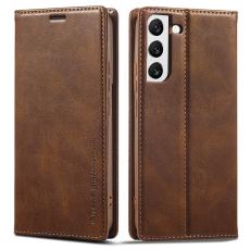LC.imeeke - LC.IMEEKE Samsung Galaxy S22+ Fodral Äkta läder - Brun