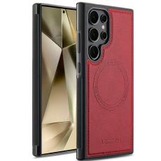 LC.imeeke - LC.IMEEKE Samsung Galaxy S22 Ultra Fodral Äkta läder - Röd