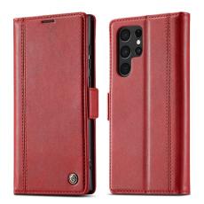 LC.imeeke - LC.IMEEKE Samsung Galaxy S22 Ultra Fodral - PU Läder - Röd
