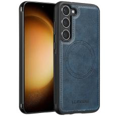LC.imeeke - LC.IMEEKE Samsung Galaxy S23 Fodral Äkta läder - Blå
