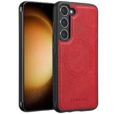 LC.imeeke - LC.IMEEKE Samsung Galaxy S23 Fodral Äkta läder - Röd