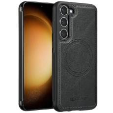 LC.imeeke - LC.IMEEKE Samsung Galaxy S23 Fodral Äkta läder - Svart