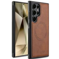 LC.imeeke - LC.IMEEKE Samsung Galaxy S23 Ultra Fodral Äkta läder - Brun