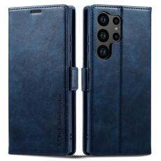 LC.imeeke - LC.IMEEKE Samsung Galaxy S23 Ultra Fodral PU Läder - Blå