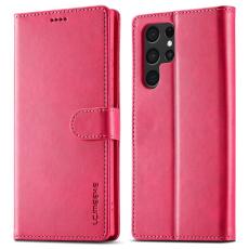 LC.imeeke - LC.IMEEKE Samsung Galaxy S23 Ultra Fodral PU Läder - Rosa