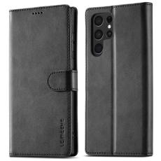 LC.imeeke - LC.IMEEKE Samsung Galaxy S23 Ultra Fodral PU Läder - Svart
