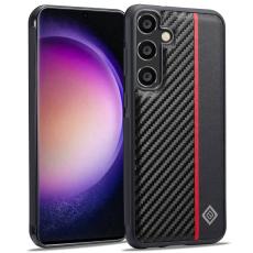 LC.imeeke - LC.IMEEKE Samsung Galaxy S24 FE Fodral - Kolfiber L&auml;der+TPU+EVA - Svart