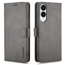 LC.imeeke - LC.IMEEKE Samsung Galaxy S25 Edge Fodral Äkta läder - Grå