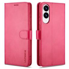 LC.imeeke - LC.IMEEKE Samsung Galaxy S25 Edge Fodral Äkta läder - Rosa