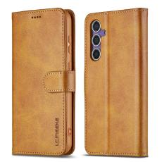 LC.imeeke - LC.IMEEKE Samsung Galaxy S25 FE Fodral - &Auml;kta l&auml;der - Gul