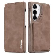 LC.imeeke - LC.IMEEKE Samsung Galaxy S25+ Fodral Äkta läder - Kaffe