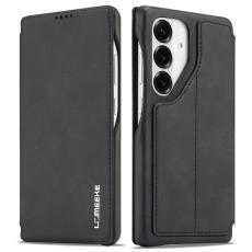 LC.imeeke - LC.IMEEKE Samsung Galaxy S25+ Fodral Card Holder Äkta läder - Svart