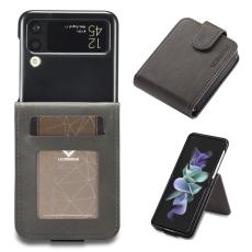 LC.imeeke - LC.IMEEKE Samsung Galaxy Z Flip3 Fodral PU Läder - Grå