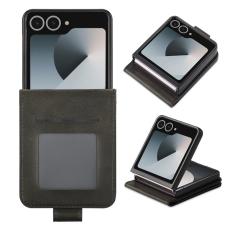 LC.imeeke - LC.IMEEKE Samsung Galaxy Z Flip7 Fodral PU Läder - Svart