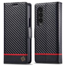 LC.imeeke - LC.IMEEKE Samsung Galaxy Z Fold4 5G Fodral Äkta läder - Svart