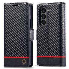 LC.imeeke - LC.IMEEKE Samsung Galaxy Z Fold5 Fodral Äkta läder - Horisontell Rand