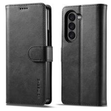 LC.imeeke - LC.IMEEKE Samsung Galaxy Z Fold5 Fodral Äkta läder - Svart