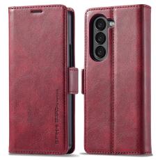LC.imeeke - LC.IMEEKE Samsung Galaxy Z Fold5 Fodral Wallet PU Läder - Röd