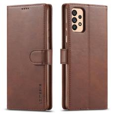 LC.imeeke - LC.IMEEKE Textured Leather Wallet Fodral f&ouml;r Samsung Galaxy A33 5G - Kaffe