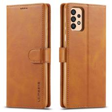 LC.imeeke - LC.IMEEKE Textured Leather Wallet Fodral f&ouml;r Samsung Galaxy A33 5G - Ljusbrun