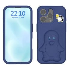 OEM - D.G Ming iPhone 16 Pro Skal Penguin Design - Shockproof EVA - Navy Blue