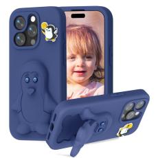 OEM - Penguin iPhone 13 Pro Skal Kickstand Stöttålig EVA - Marinblå