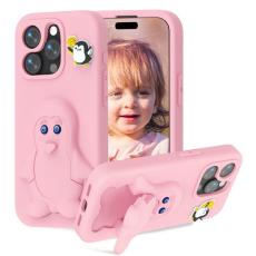 OEM - Penguin iPhone 13 Pro Skal Kickstand Stöttålig EVA - Rosa