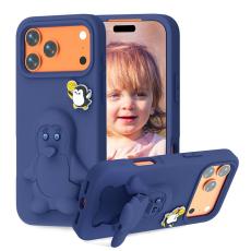 OEM - Penguin iPhone 17 Pro Max Skal Kickstand Stöttålig EVA - Navy Blue