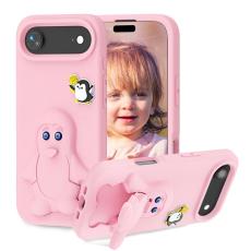 OEM - Penguin iPhone Air Fodral Kickstand Stöttålig EVA - Rosa