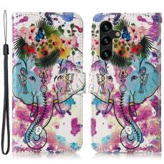 OEM - ABEEL Samsung Galaxy A35 5G Fodral &Auml;kta L&auml;der M&ouml;nster - Blomma Elefant