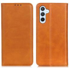OEM - ABEEL Samsung Galaxy A55 5G Pl&aring;nboksfodral &Auml;kta L&auml;der Magnetiskt - Brun