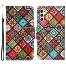 OEM - ABEEL Samsung Galaxy A55 5G Pl&aring;nboksfodral Konstl&auml;der M&ouml;nster - Etnisk Stil