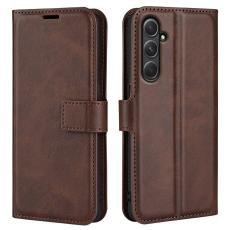 OEM - ABEEL Samsung Galaxy A55 5G Pl&aring;nboksfodral Magnetisk Flip Konstl&auml;der - Brun