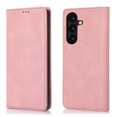 OEM - ABEEL Samsung Galaxy A55 5G Pl&aring;nboksfodral Magnetisk Konstl&auml;der - Ros&eacute;guld