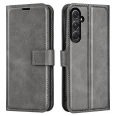 OEM - ABEEL Samsung Galaxy A55 5G Pl&aring;nboksfodral Konstl&auml;der Magnetisk Flip - Gr&aring;