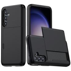 Amorus - AMORUS Samsung Galaxy A55 5G Skal Plast Med Kortfack - Svart