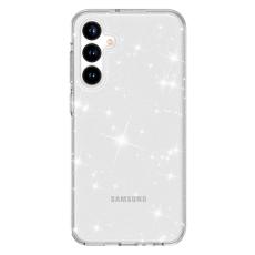 Amorus - AMORUS Samsung Galaxy A55 Skal Mjuk TPU H&aring;rd PC St&ouml;tbest&auml;ndig - Glittrande Vit