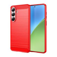 Amorus - AMORUS Samsung Galaxy S26 Plus Mobilskal Kolfiber Textur Skydd - R&ouml;d